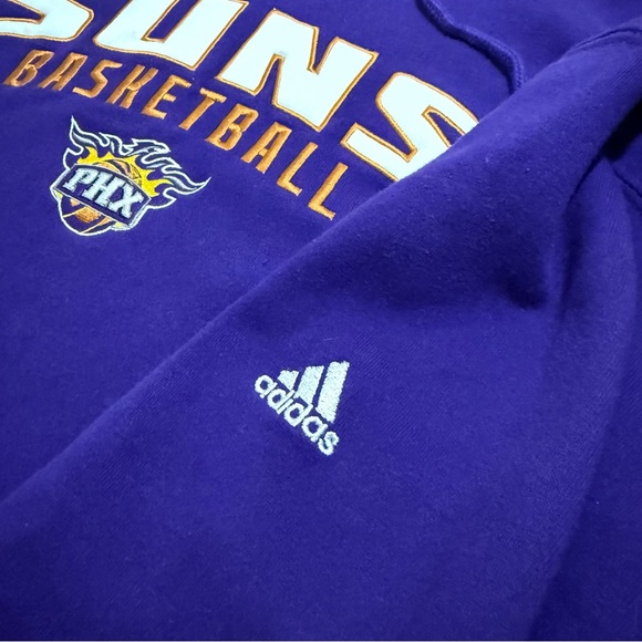 Adidas Phoenix Suns Basketball Hoodie Mens XL Purple PHX Logo NBA Embroidered - Picture 5 of 5